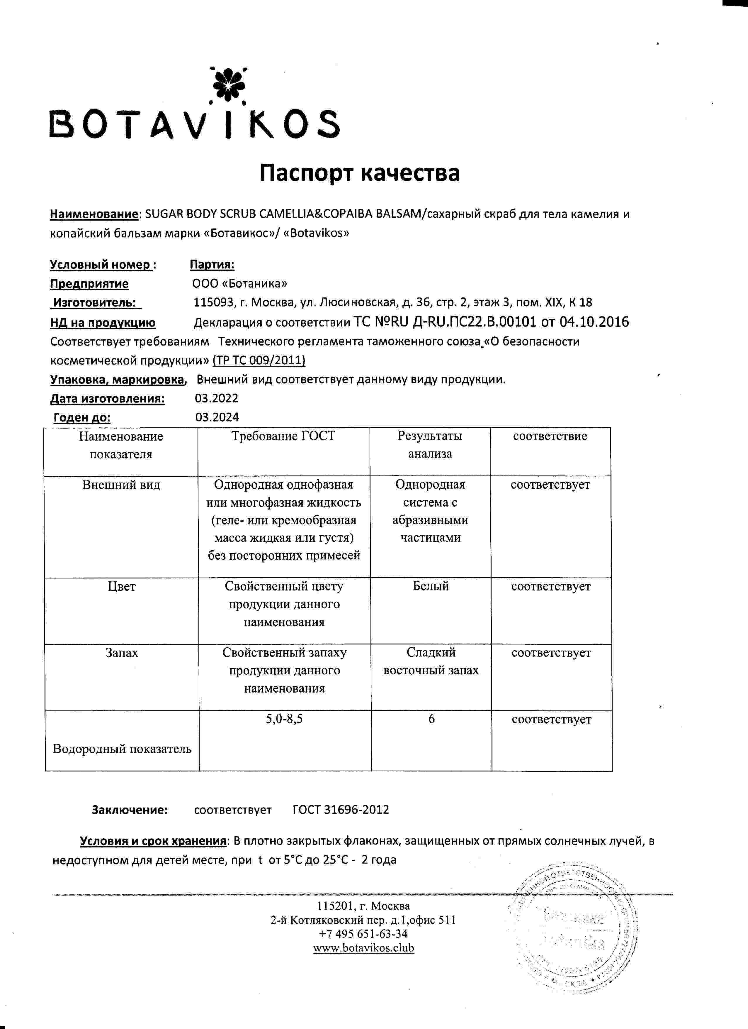 Паспорт №032022